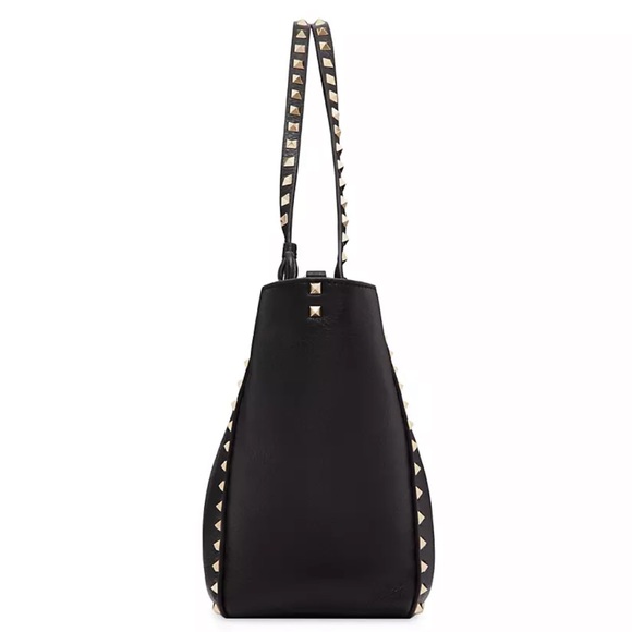 NEW Valentino Rockstud Medium Grainy Leather Crossbody 2 Way Tote - Picture 10 of 17